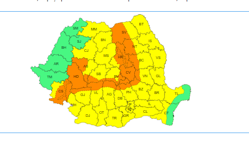 Cod galben de furtuni și vijelii în mai multe regiuni ale țării, inclusiv Prahova