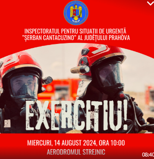 Testarea Planului Roșu de intervenție la aerodromul Strejnic