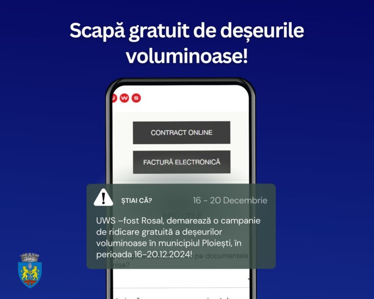 Ploieștenii pot scăpa gratuit de deșeurile voluminoase