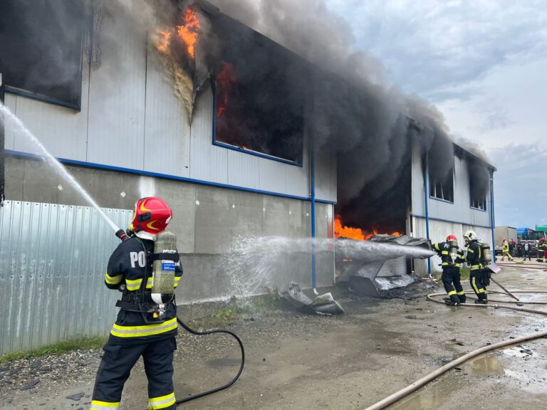 Incendiu într-o hală din Urlați