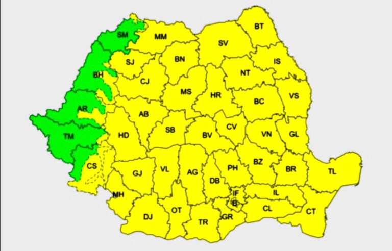 Cod galben de ger. Atenționare meteorologică în vigoare până la sfârșitul săptămânii