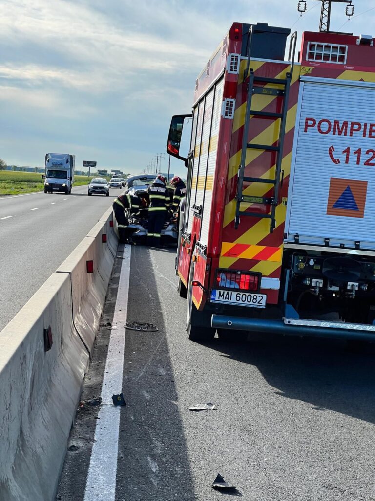 Coliziune pe DN1. O persoană, transportată la spital. Trafic blocat spre Ploiești