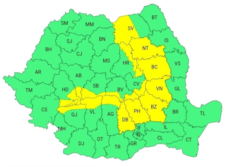 Se strică vremea! Ploi, grindină și vijelii în mai multe regiuni ale țării