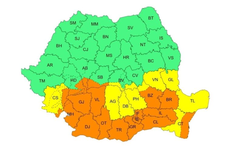 Vreme rea în Prahova! Cod galben de ploi si ninsori! Cod portocaliu pentru Bucuresti