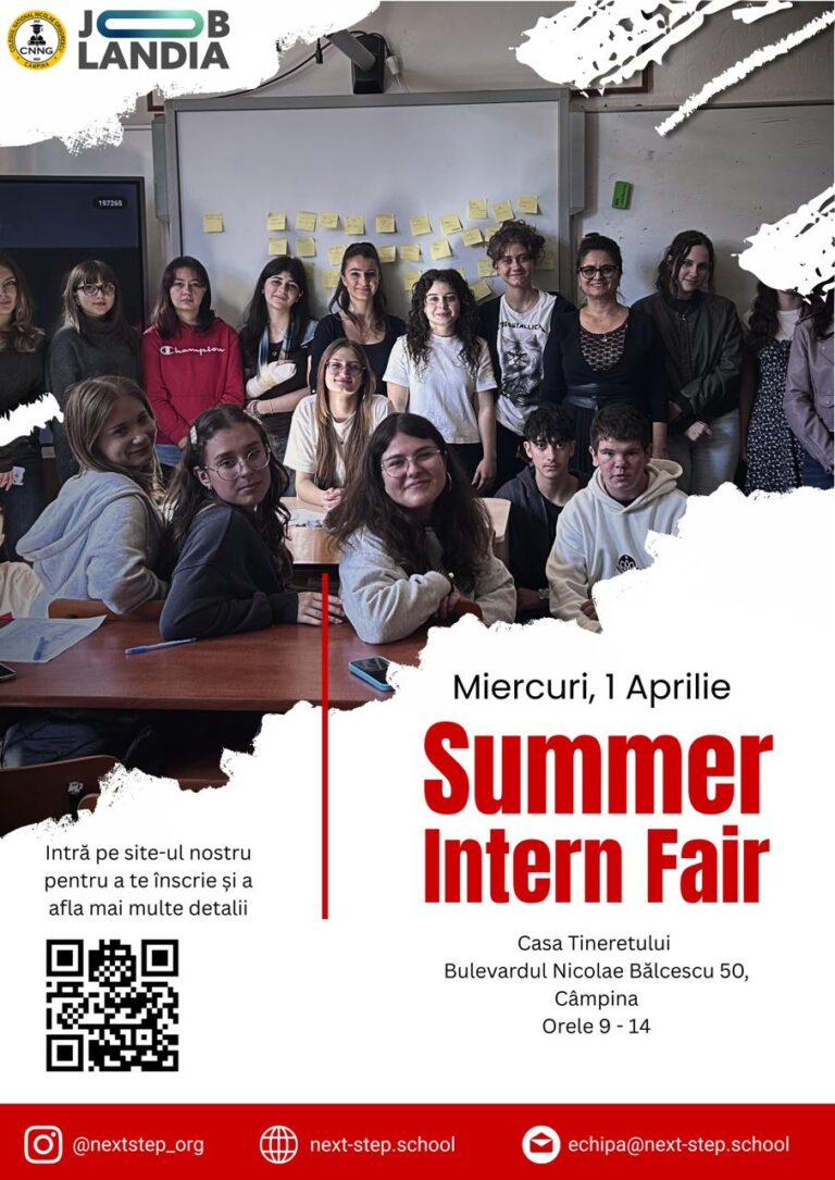 NextStep Summer Intern Fair aduce liceenii din Câmpina față în față cu 15 companii